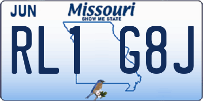 MO license plate RL1G8J