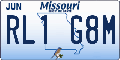 MO license plate RL1G8M