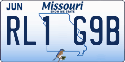 MO license plate RL1G9B