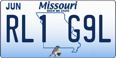 MO license plate RL1G9L