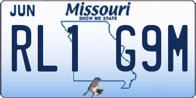 MO license plate RL1G9M