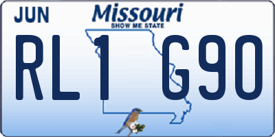 MO license plate RL1G9O