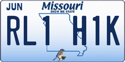 MO license plate RL1H1K