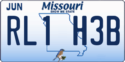 MO license plate RL1H3B