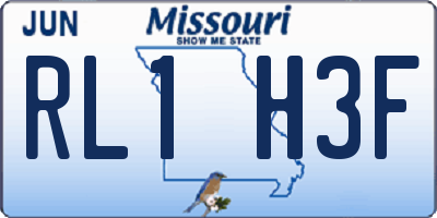 MO license plate RL1H3F
