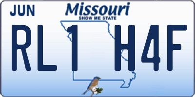 MO license plate RL1H4F