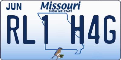 MO license plate RL1H4G