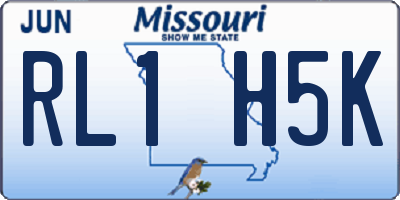 MO license plate RL1H5K