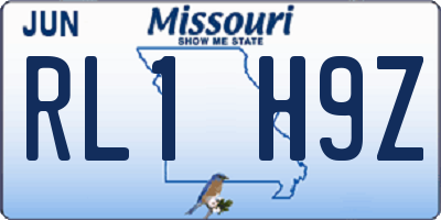 MO license plate RL1H9Z