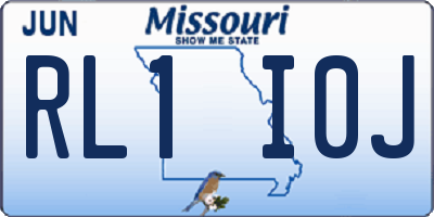 MO license plate RL1I0J