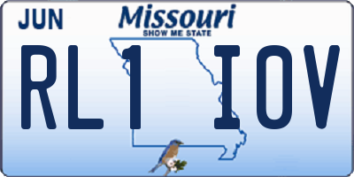 MO license plate RL1I0V