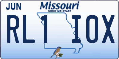 MO license plate RL1I0X