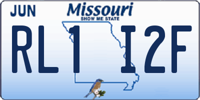 MO license plate RL1I2F