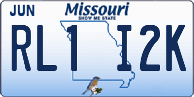 MO license plate RL1I2K