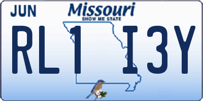 MO license plate RL1I3Y