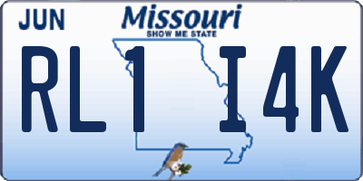 MO license plate RL1I4K