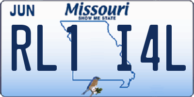 MO license plate RL1I4L