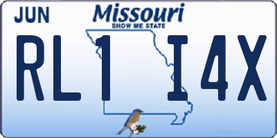 MO license plate RL1I4X