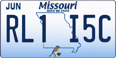MO license plate RL1I5C