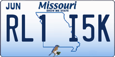 MO license plate RL1I5K