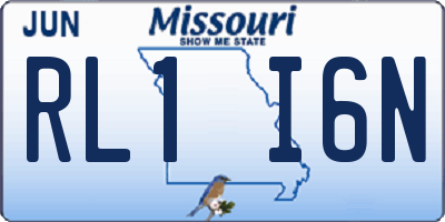 MO license plate RL1I6N
