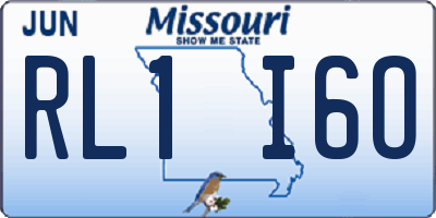 MO license plate RL1I6O