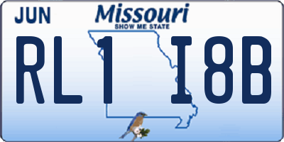 MO license plate RL1I8B