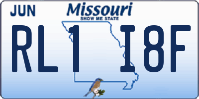 MO license plate RL1I8F