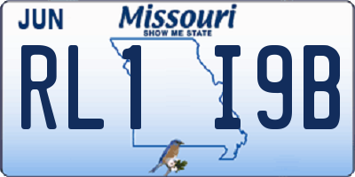MO license plate RL1I9B