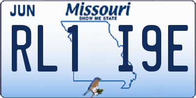 MO license plate RL1I9E