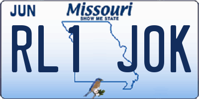 MO license plate RL1J0K
