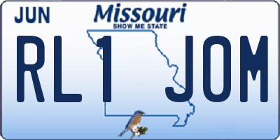 MO license plate RL1J0M
