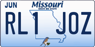 MO license plate RL1J0Z