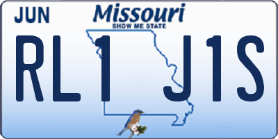 MO license plate RL1J1S