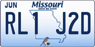 MO license plate RL1J2D