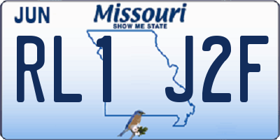 MO license plate RL1J2F