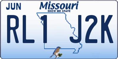 MO license plate RL1J2K