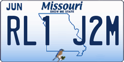 MO license plate RL1J2M