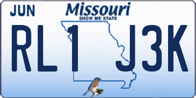MO license plate RL1J3K