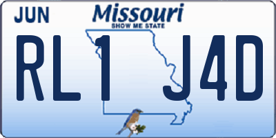 MO license plate RL1J4D