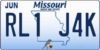MO license plate RL1J4K