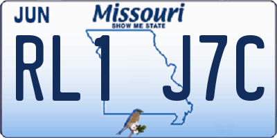 MO license plate RL1J7C
