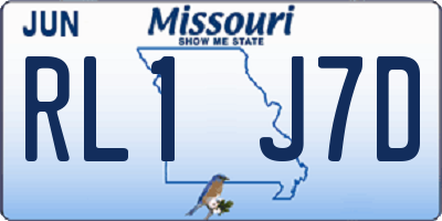 MO license plate RL1J7D