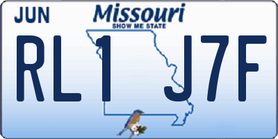 MO license plate RL1J7F