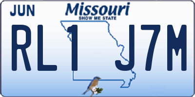MO license plate RL1J7M