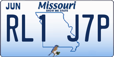 MO license plate RL1J7P