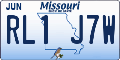 MO license plate RL1J7W