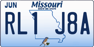 MO license plate RL1J8A
