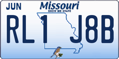 MO license plate RL1J8B