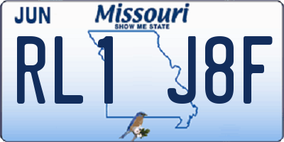MO license plate RL1J8F